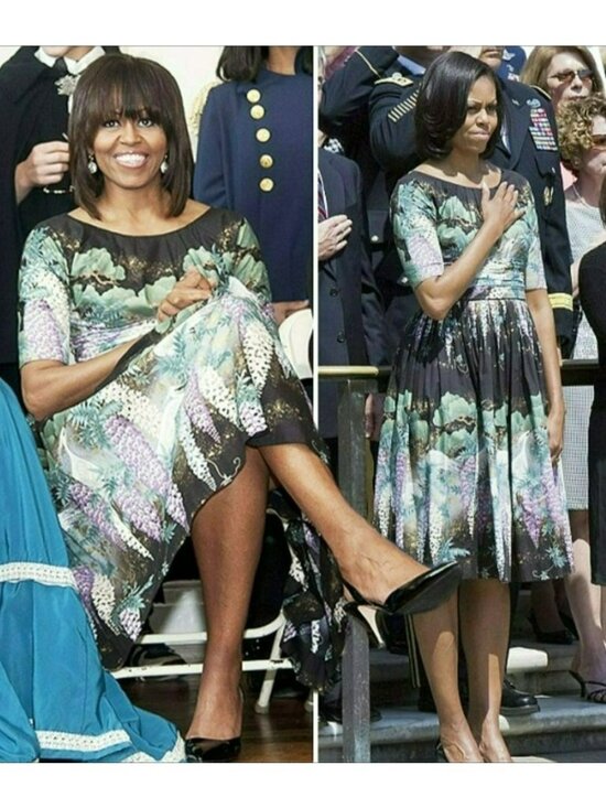 Tracy Feith Dresses & Skirts - Tracy Feith Michelle Obama Black Purple Fit Flare Dress Wisteria Floral FLOTUS